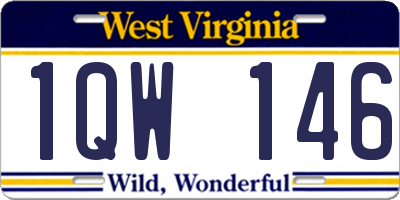 WV license plate 1QW146