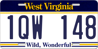 WV license plate 1QW148