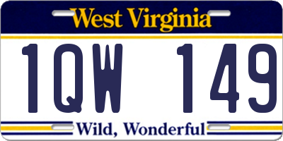 WV license plate 1QW149