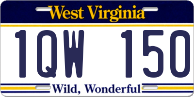 WV license plate 1QW150