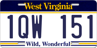 WV license plate 1QW151