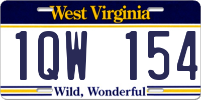 WV license plate 1QW154