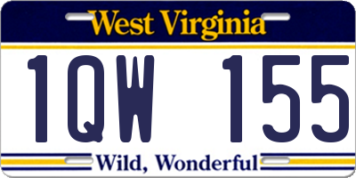 WV license plate 1QW155