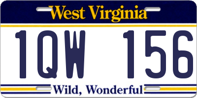 WV license plate 1QW156