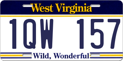 WV license plate 1QW157