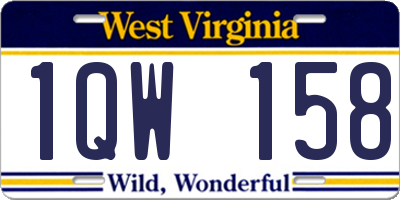 WV license plate 1QW158