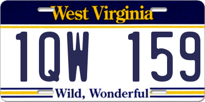 WV license plate 1QW159