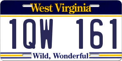WV license plate 1QW161