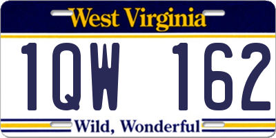 WV license plate 1QW162