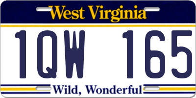 WV license plate 1QW165