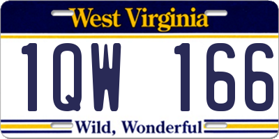 WV license plate 1QW166