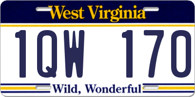 WV license plate 1QW170
