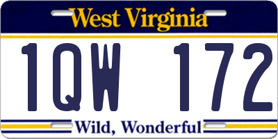 WV license plate 1QW172
