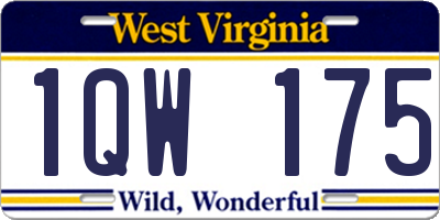 WV license plate 1QW175