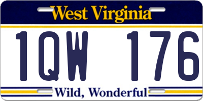 WV license plate 1QW176