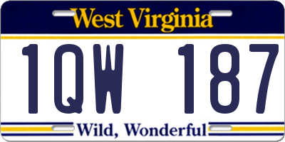 WV license plate 1QW187