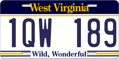 WV license plate 1QW189