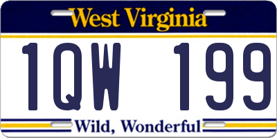 WV license plate 1QW199