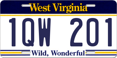 WV license plate 1QW201
