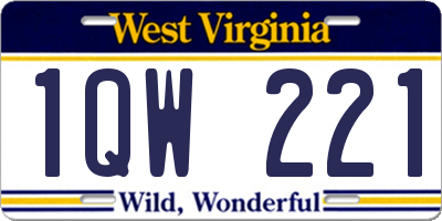 WV license plate 1QW221