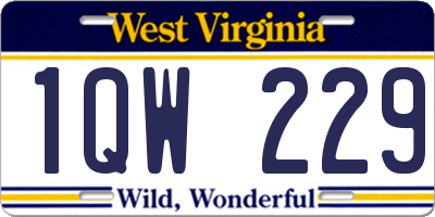 WV license plate 1QW229
