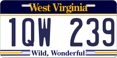 WV license plate 1QW239