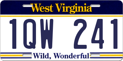 WV license plate 1QW241
