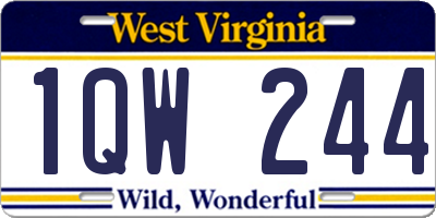 WV license plate 1QW244