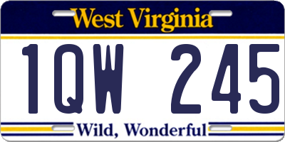WV license plate 1QW245
