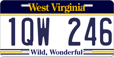 WV license plate 1QW246
