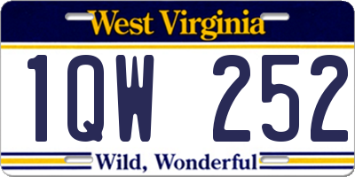 WV license plate 1QW252