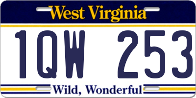 WV license plate 1QW253
