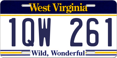 WV license plate 1QW261