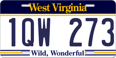 WV license plate 1QW273