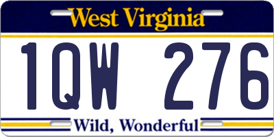 WV license plate 1QW276