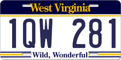 WV license plate 1QW281