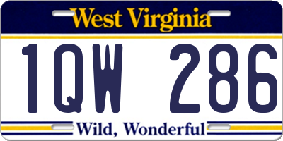 WV license plate 1QW286