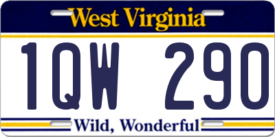 WV license plate 1QW290