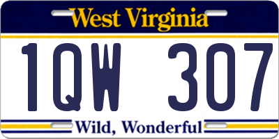 WV license plate 1QW307