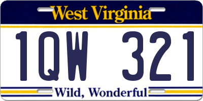 WV license plate 1QW321