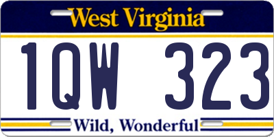 WV license plate 1QW323