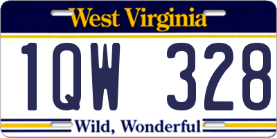 WV license plate 1QW328