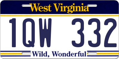 WV license plate 1QW332