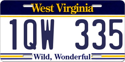 WV license plate 1QW335