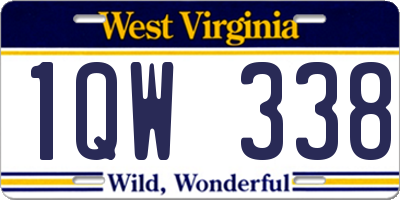 WV license plate 1QW338