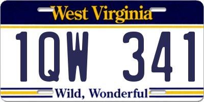 WV license plate 1QW341