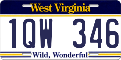 WV license plate 1QW346
