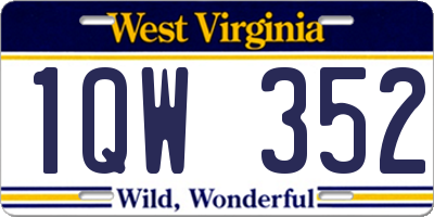WV license plate 1QW352