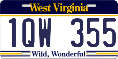 WV license plate 1QW355