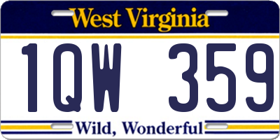 WV license plate 1QW359